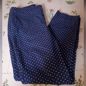 Talbots Navy Polka Dot Pants 6